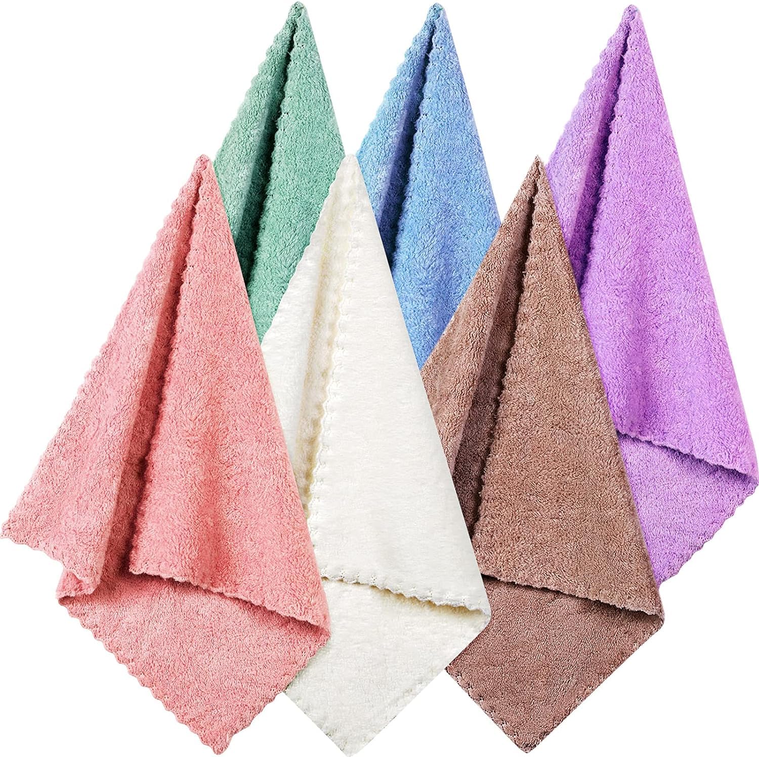 Gentle Facial Cleansing Cloths - 6-Pack Makeup Remover Cloths in Different Colors, Microfiber Material, Fast-Drying, 10 x 10 Inch" (6)-image-45