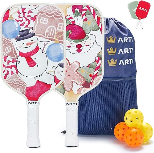 Miniatura 16 de ARTI Juego de 2 palas de pickleball aprobadas por USAPA, 2 raquetas de pickleball, 4 bolas y 1 bolsa de transporte portátil Tormenta de