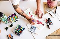 Vista 4 de Rotuladores multicolor Posca, rotuladores de pintura Mop'R Posca con punta redonda XXL de 3-19 mm para cualquier superficie, fórmula no tóxica Azul