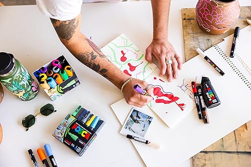 Miniatura 7 de Uni -posca - Rotulador de pintura (punta extrafina, 12 unidades, PC-1M12C)