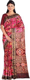 Odisha Handloom Handmade Pure Mulburry Nabakothi Khandua Natural Silk Ikkat Sambalpuri Saree For Women/Ethnic Wear/Tradito... Price In India