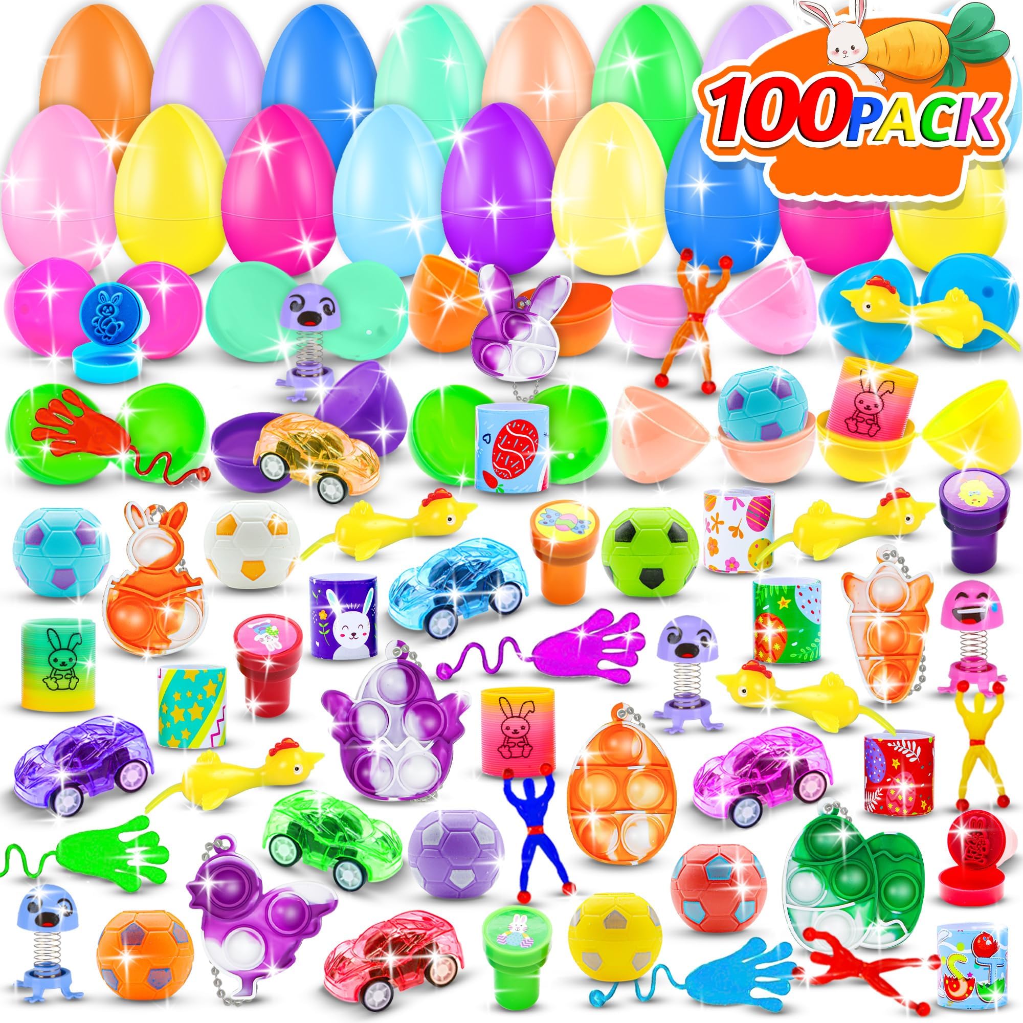 100 PCS Easter Egg Fillers for Kids, Easter Basket Stuffers