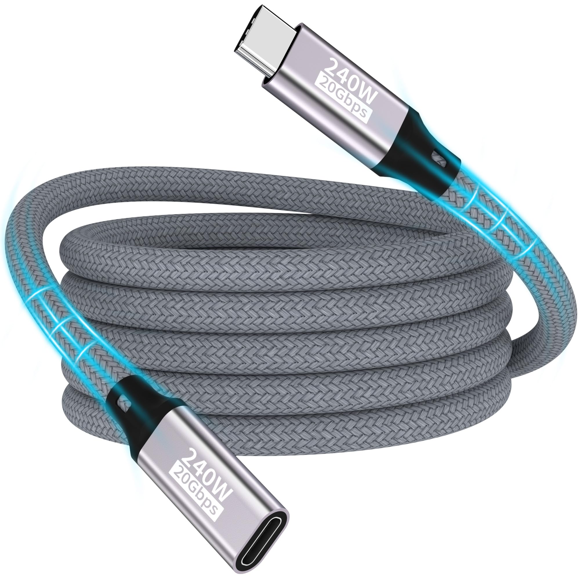 USB C Verlängerung kabel,1M 20Gbps/240W/5K@60Hz USB C 3.2 Extender,4K@144Hz Typ C Video Verlängerungs kabel Stecker zu Buchse Kompatibel mit iPhone 16/Plus/Pro/Pro Max/iPhone 15/MacBook Pro/iPadPro