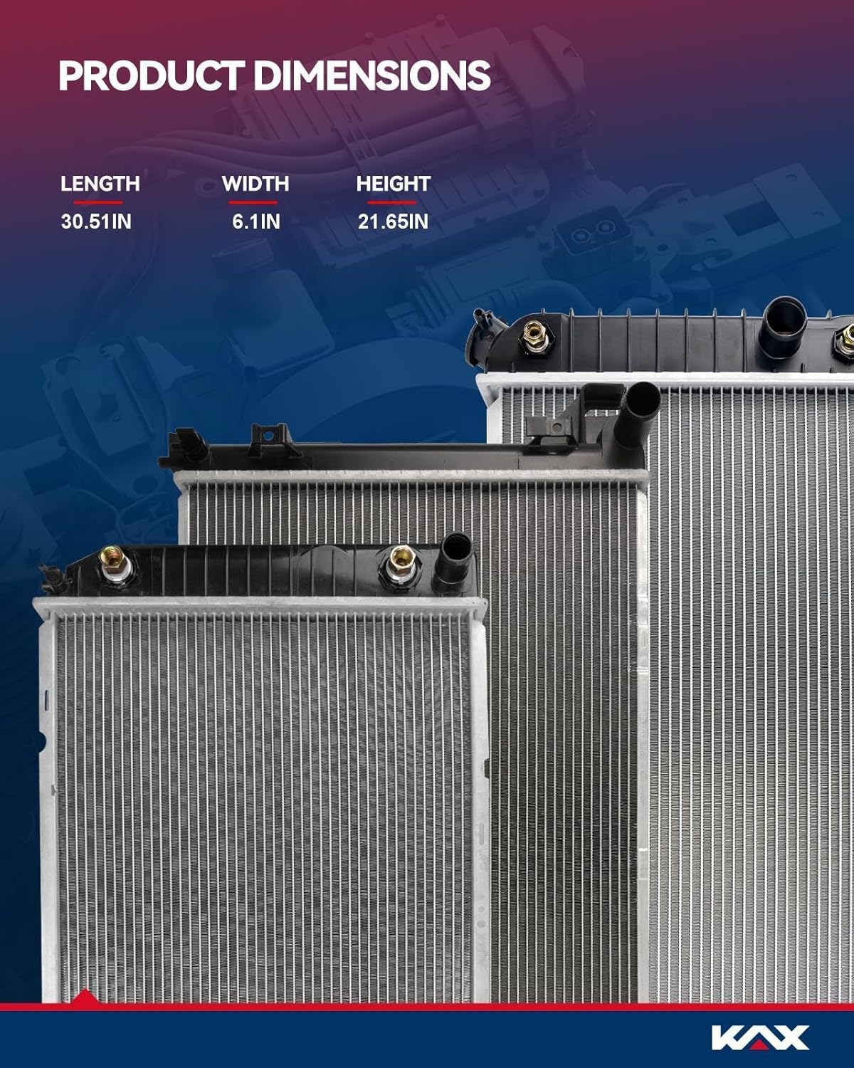 KAX CU13129 Aluminum Radiator Replacement,Compatible with 2011-2018 1500,2019-2023 1500 Classic,2009-2010 Ram 1500,2011-2013 2500,2010 Ram 2500