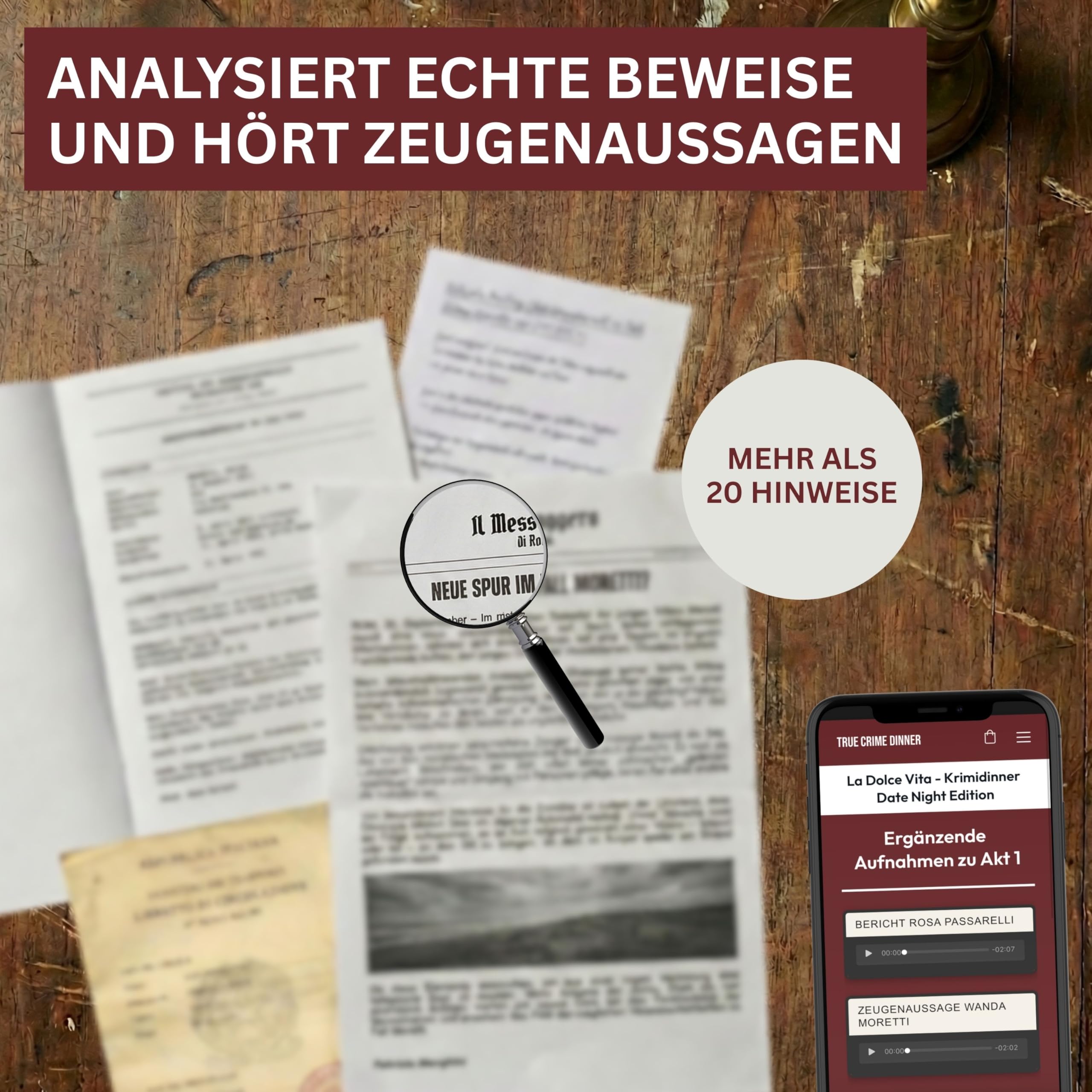 Krimidinner 2 Personen La Dolce Vita - Krimi Dinner Date Night Edition - Krimispiel für Erwachsene, Crime Dinner Date Ideen für Paare, Geschenk für Partner, Paar Geschenk