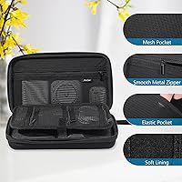 Vista 3 de ProCase - Bolsa organizadora de viaje grande para MacBook, adaptador de corriente, cables, organizador de tecnología, disco duro, unidad flash USB