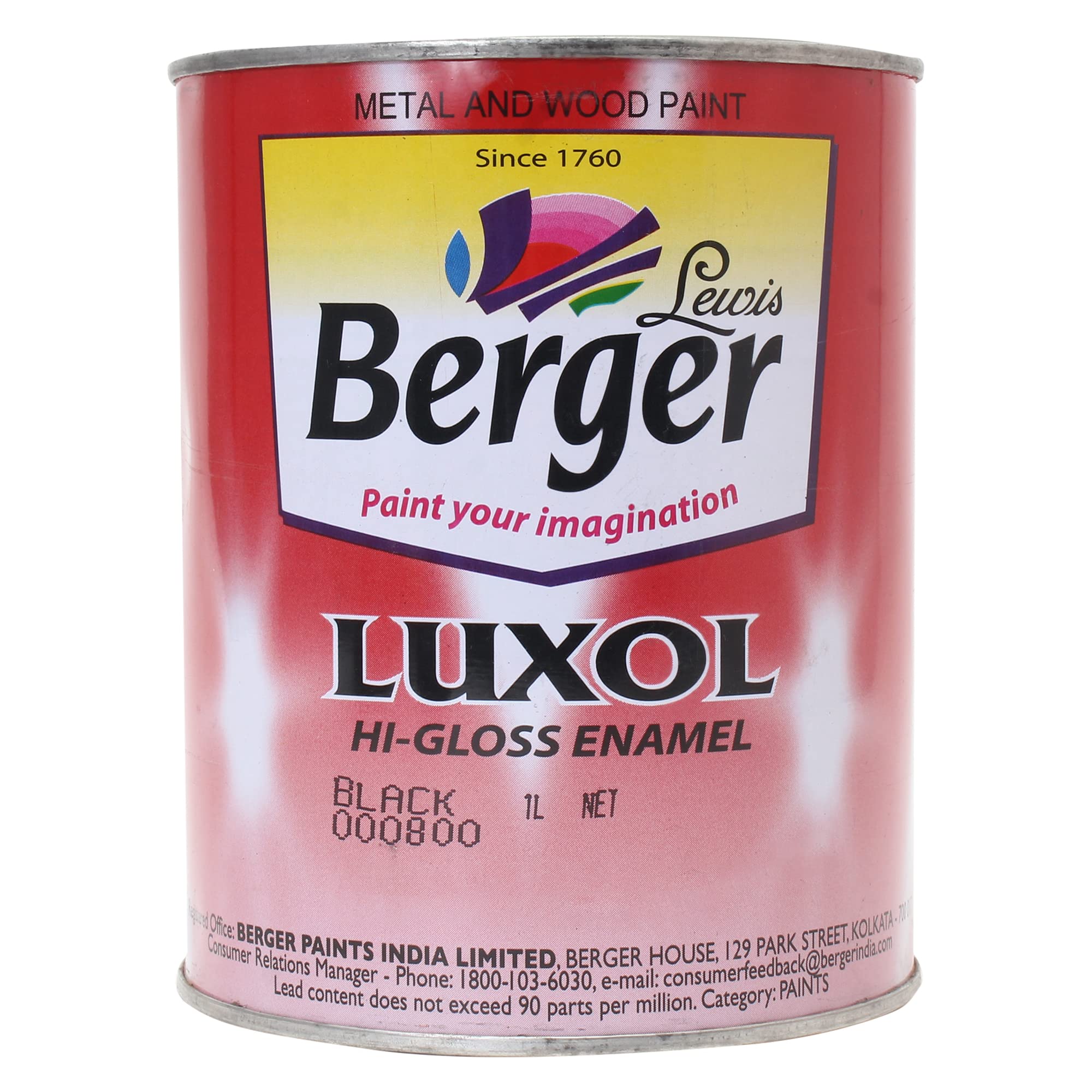 BERGER Luxol Hi Gloss Enamel Black 1Ltr (B0C3MCVFDD) Amazon Price History, Amazon Price Tracker