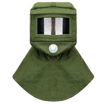 Keadic Sandblasting Hood Cap, Shawl Cap Sandblasting Mask Anti-dust/Wind Sand Blasting Face Protective Neck Protector for Painting Woodworking Protection, Spraying Sanding Cutting