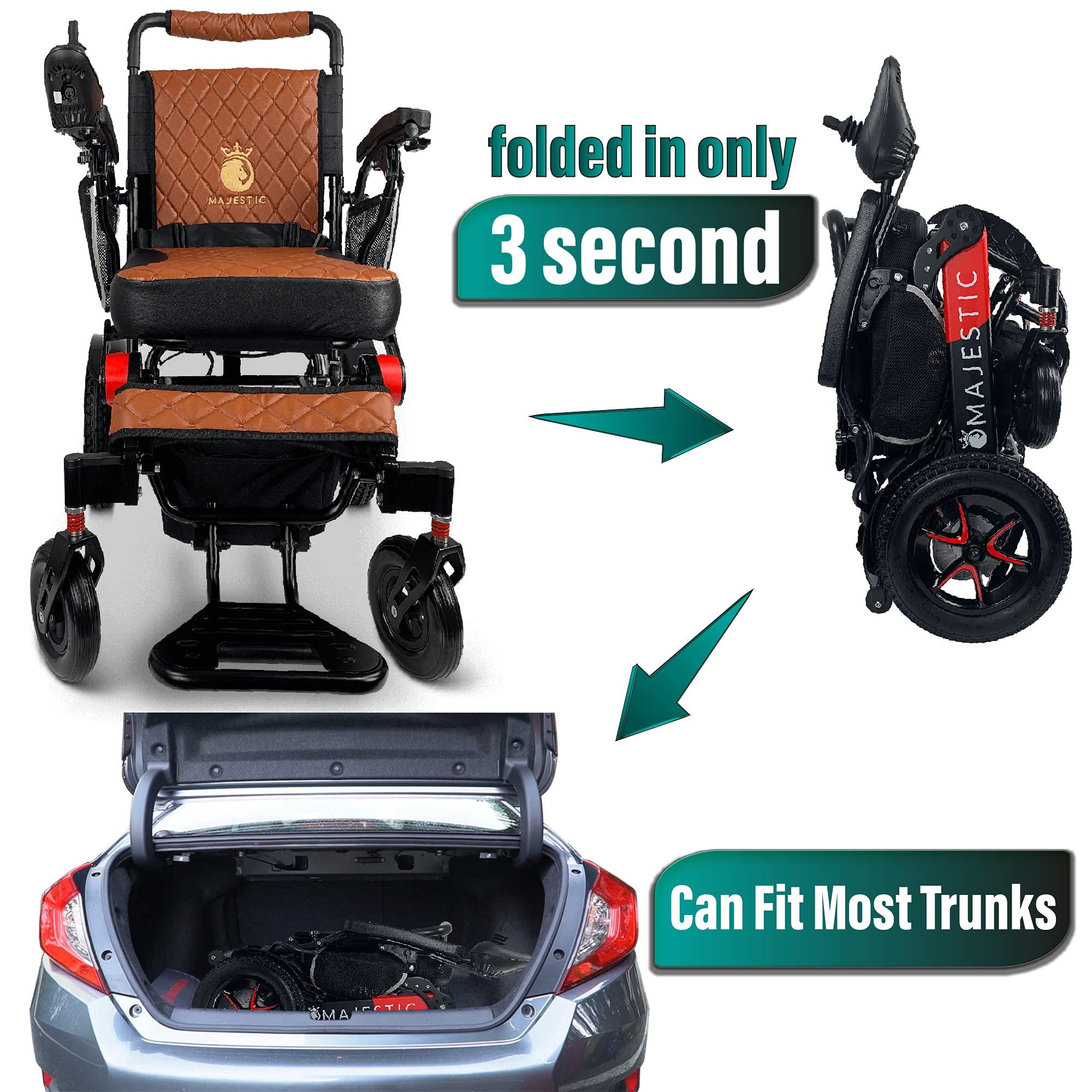 Buy MALISA Electric Wheelchair for Adults, Folding All Terrain