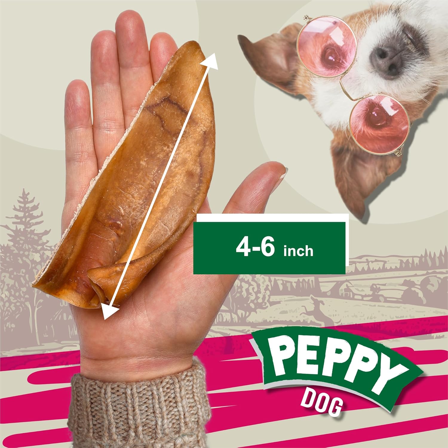 Half Pig Ears 15 pcs | Natural Chews | Single Ingredient Treats | Rawhide Alternative | Grain-Free | Dental Snack for Pets