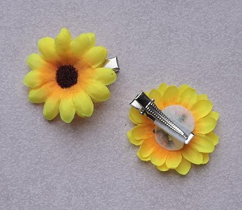Miniatura 3 de SOWAKA 6 pinzas para el cabello con margaritas, diseño vintage con diseño de flor de sol con cocodrilos, pasadores de pelo para mujeres y niñas,
