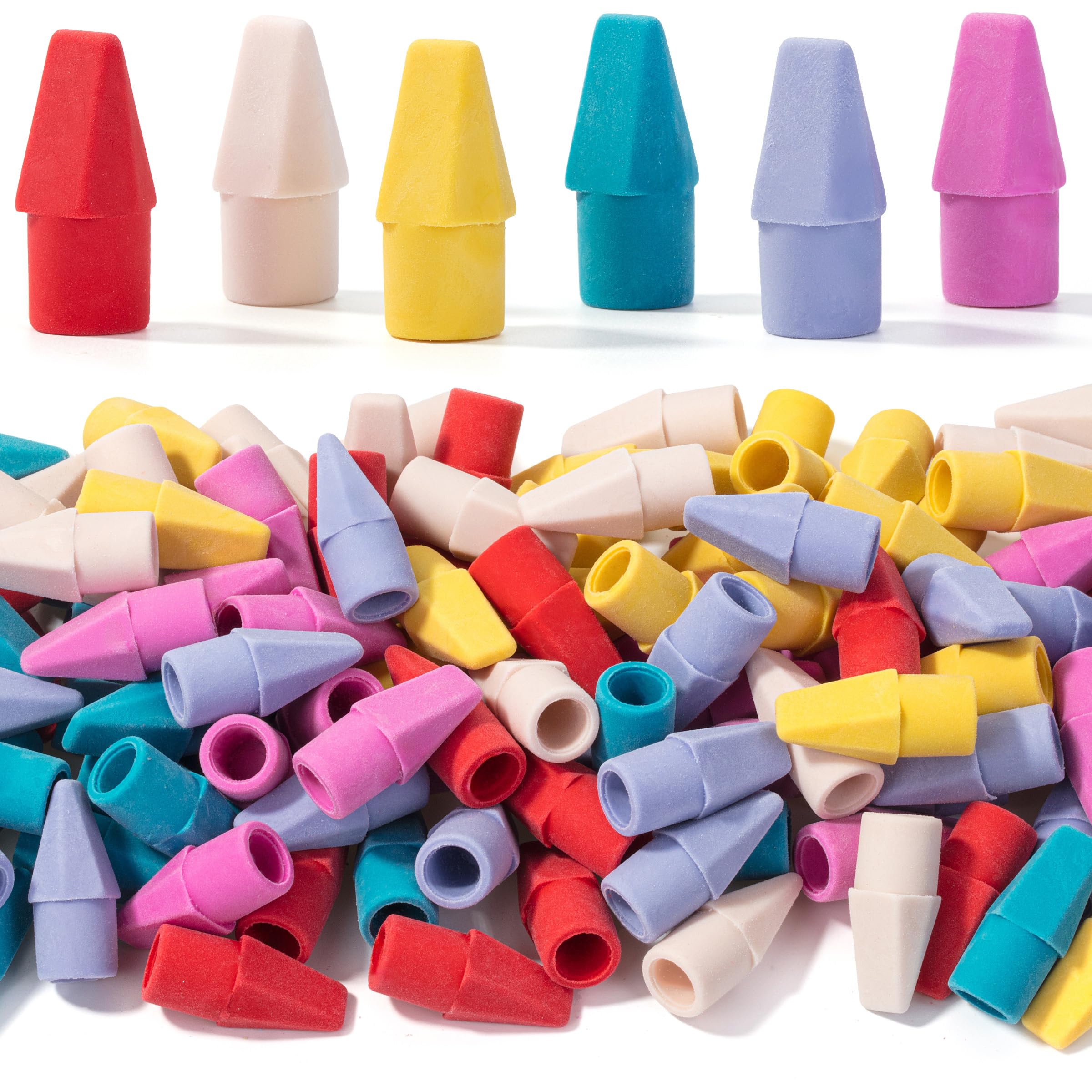 Mr. Pen Pencil Eraser Toppers, 120 Pack, Colorful, Latex Free, No Smudge, Standard Pencil Fit | Bulk Pack Eraser for Students - main product image