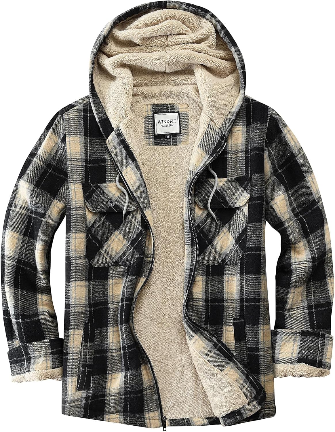 Women's Full Zip Fleece Flannel Jacket Plaid Sherpa Lined Jacket for Women