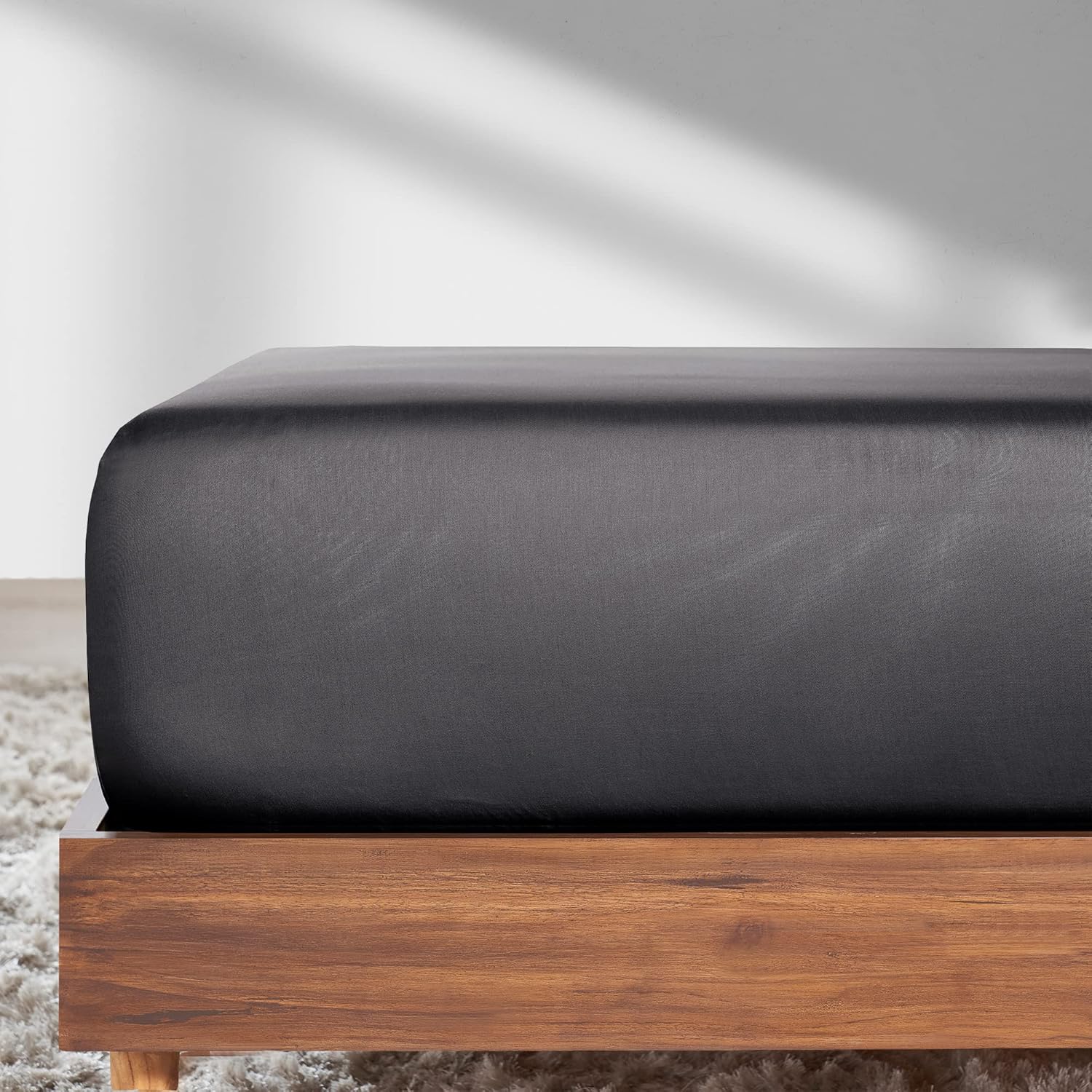 California Design Den King Size Bottom Fitted Sheet Only, Soft 100 Cotton Sateen