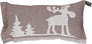 Jokipiin | 1 Saunakissen Lieblingskissen Reisekissen | Design: Elch | Maße: 40 x 22 cm, Leinen/Baumwolle | hergestellt in Finnland (braun/weiß)