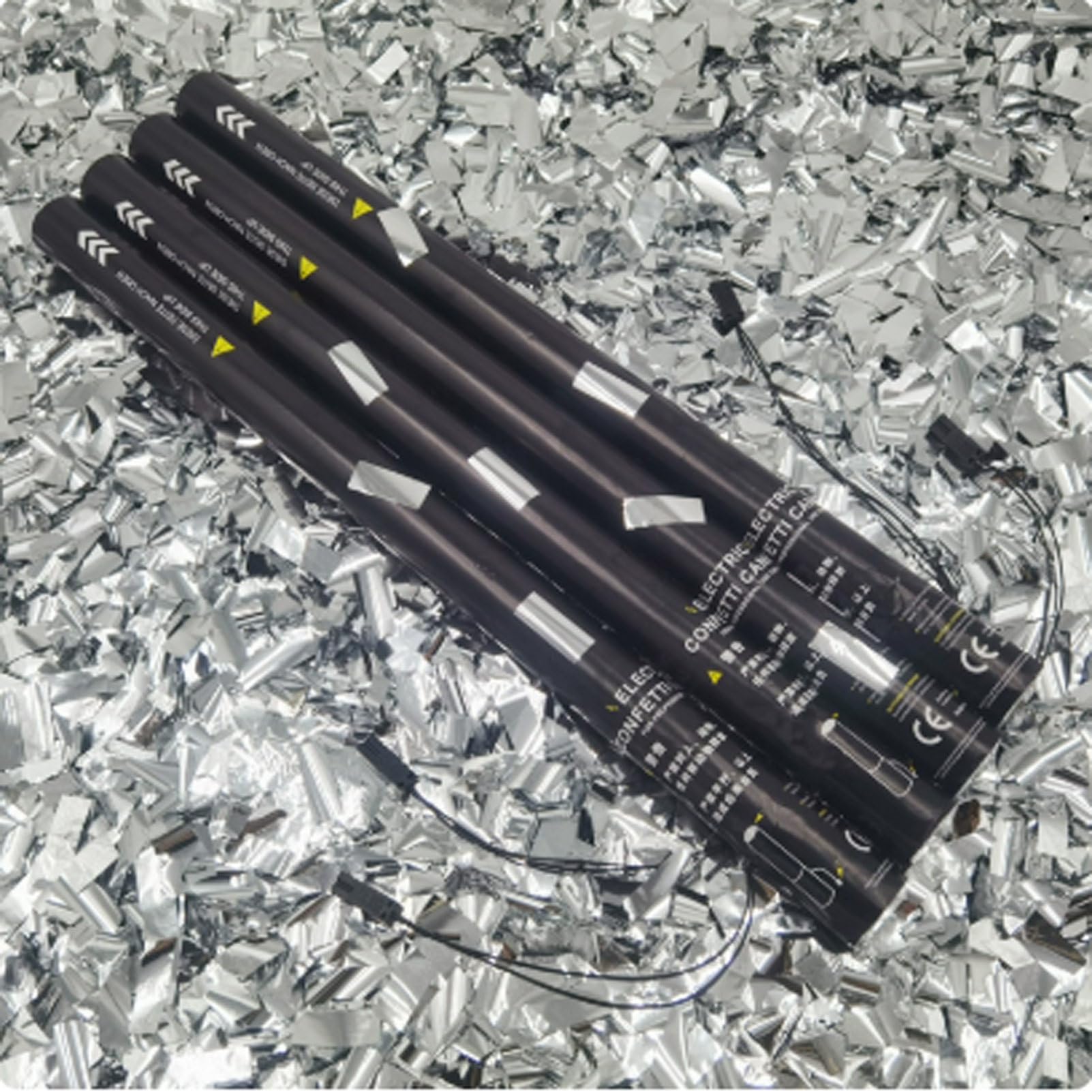 Pvxa Concierge Flowers Atmosphere Gun,Professional Bar Atmosphere Confetti Jet Machine,25pcs Coloured Party Poppers,for Special Event, Parties SilverSequins