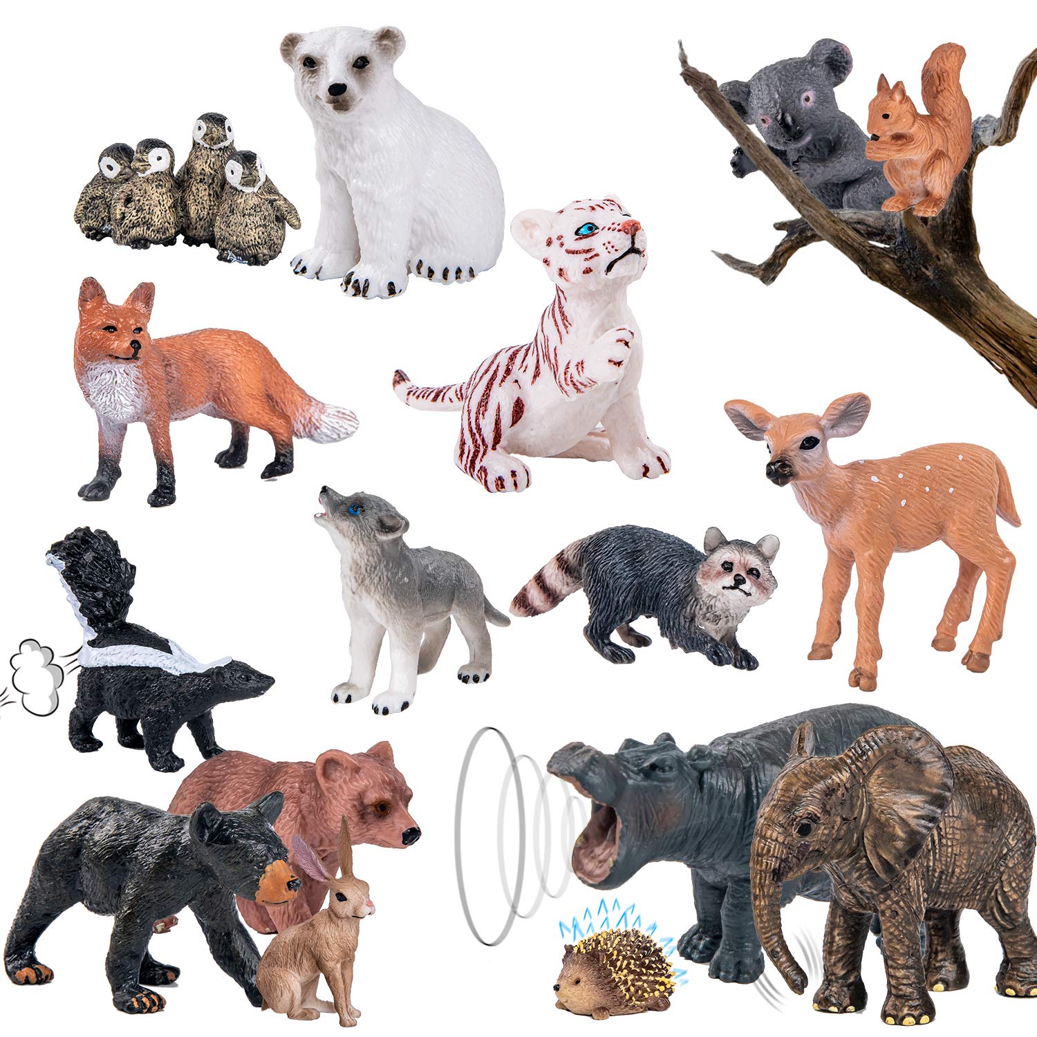 Buy Labeol Safari Animals Figures Toys 16 Piece Plastic Zoo World Realistic Animals Toys