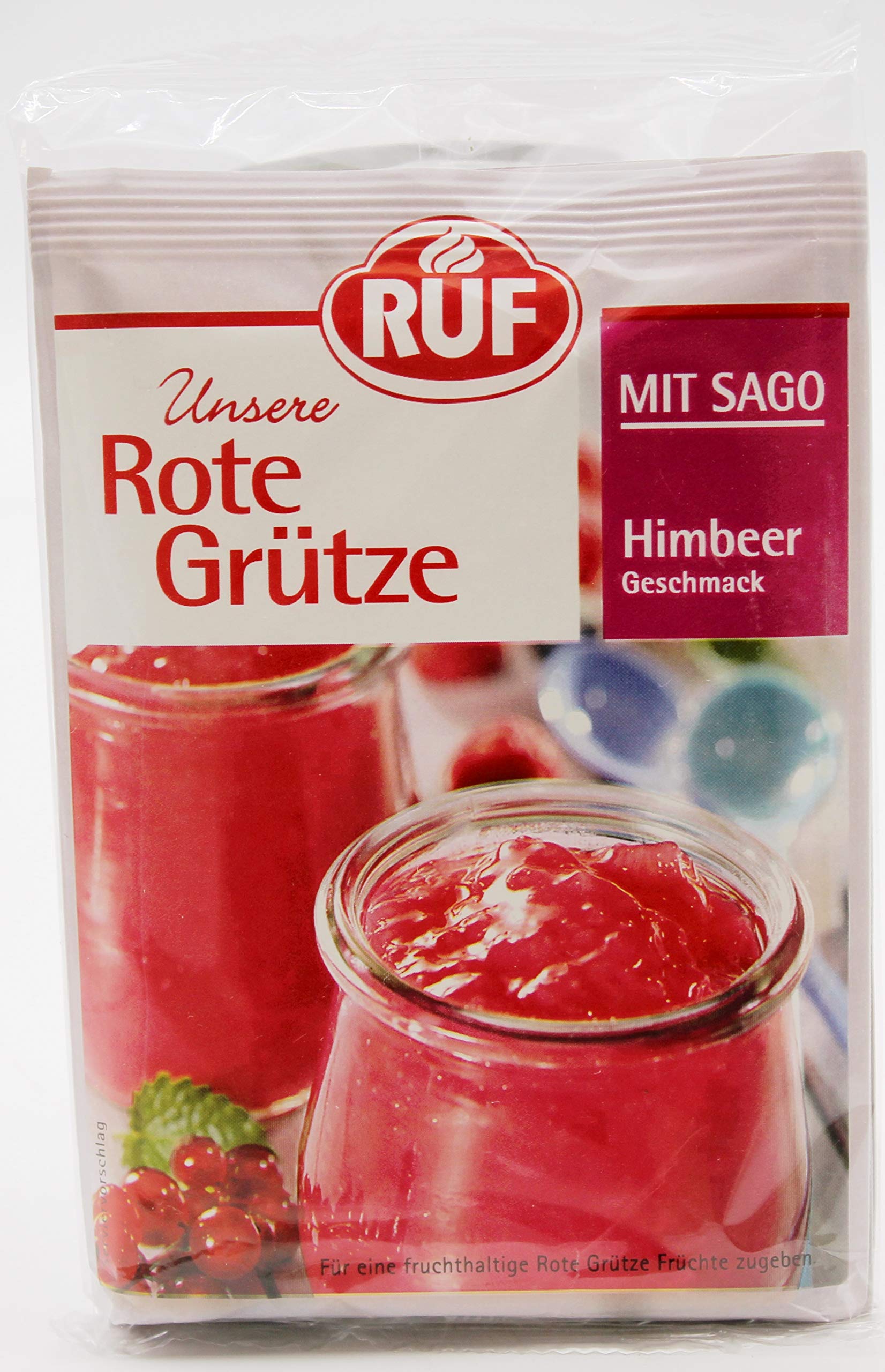 RUF Unsere Rote Grütze Himbeer mit Sago, 6er Pack (6 x 129g 