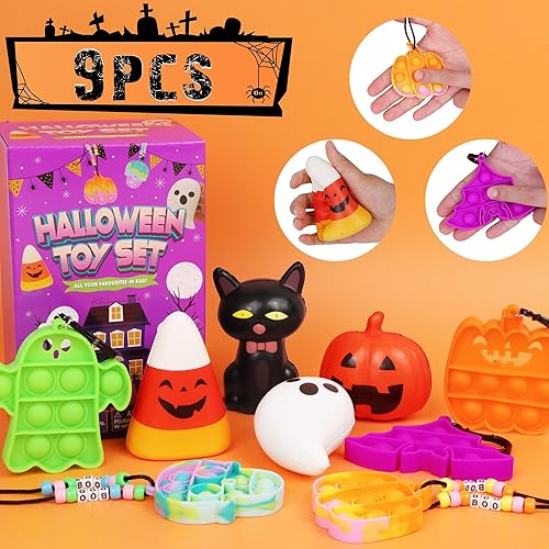 Miniatura 7 de Juguetes para ansiedad de Halloween, juegos de juguetes sensoriales para niños, alivio del estrés de Halloween, juguetes blandos de levantamiento