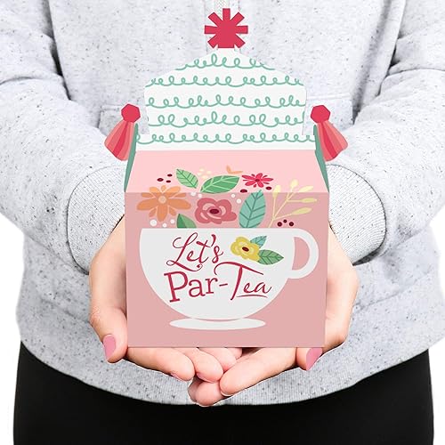 Miniatura 7 de Big Dot of Happiness Floral Let's Par-Tea - Caja de golosinas para fiestas - Juego de 12 cajas de regalo para fiesta de té en el jardín