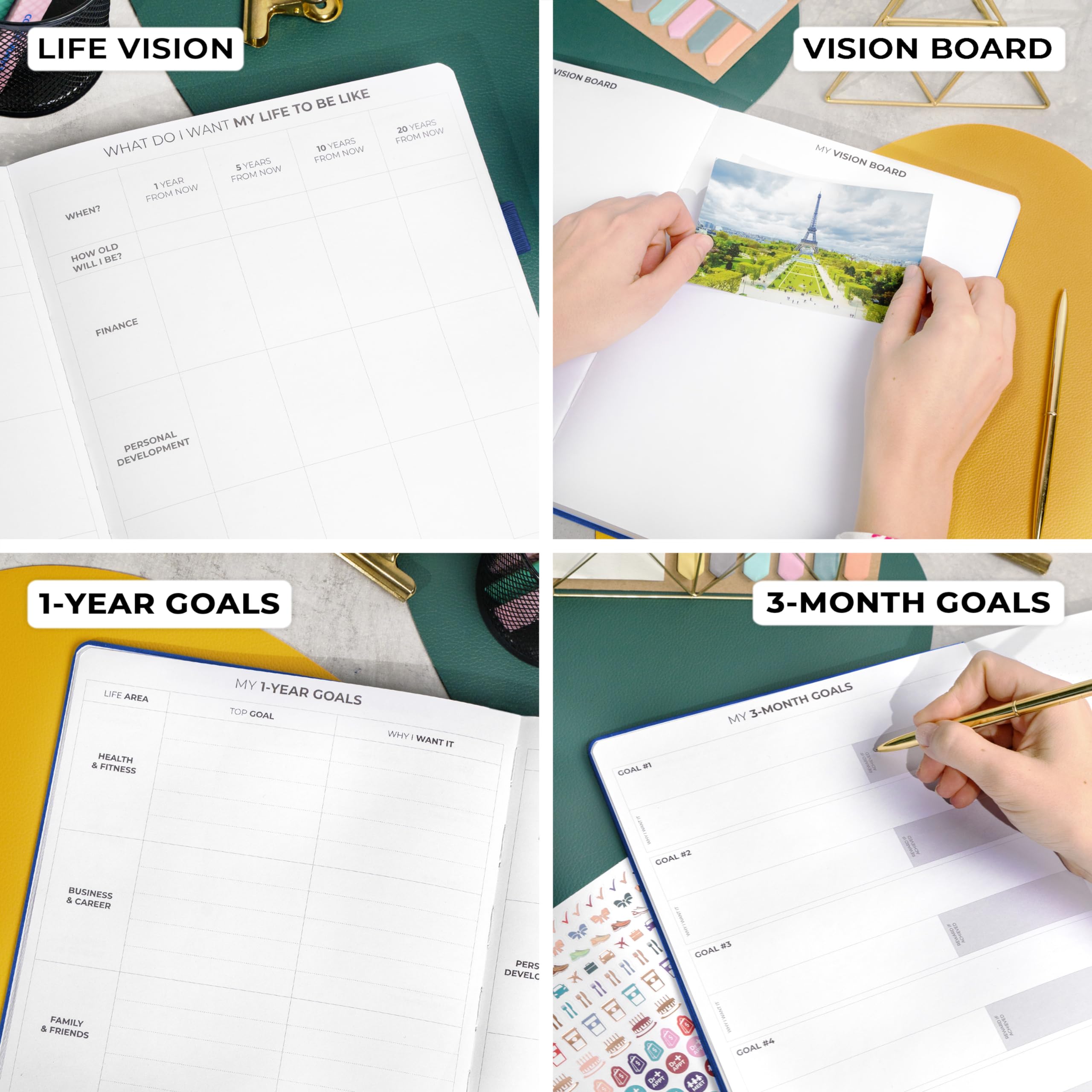 Clever Fox Planner PRO Premium Edition - Luxuriöser Wochen- und Monatsplaner + Budgetplaner für Produktivität und Zielerreichung, undatiert, Aufbewahrungsbox, reicht für 1 Jahr, Königsblau