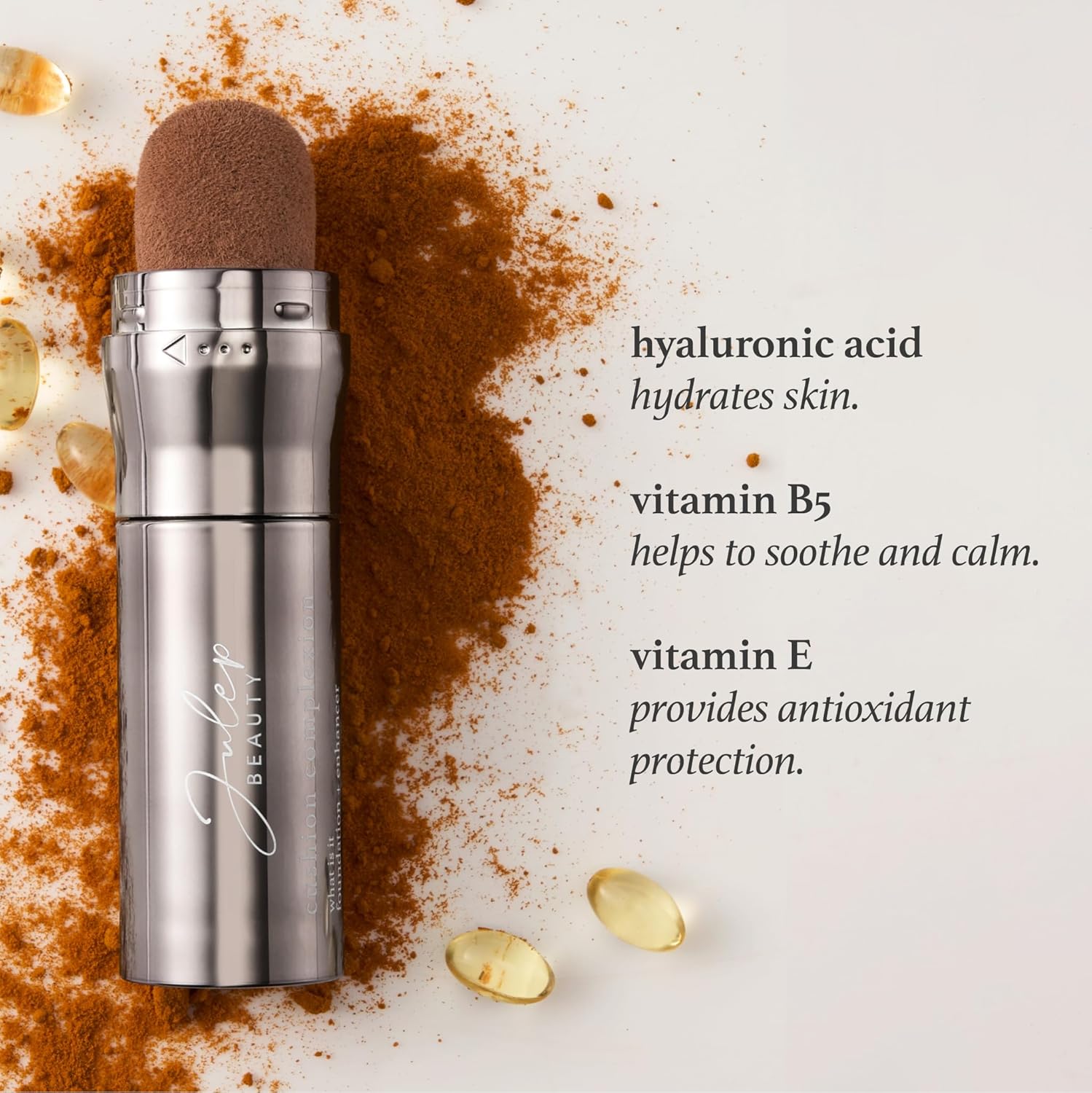 Julep Cushion Complexion Medium Coverage Foundation - Shell | Covers, Brightens & Evens Skin Tone | On-The-Go Cushion Applicator | Hyaluronic Acid, Vitamin B5 & E
