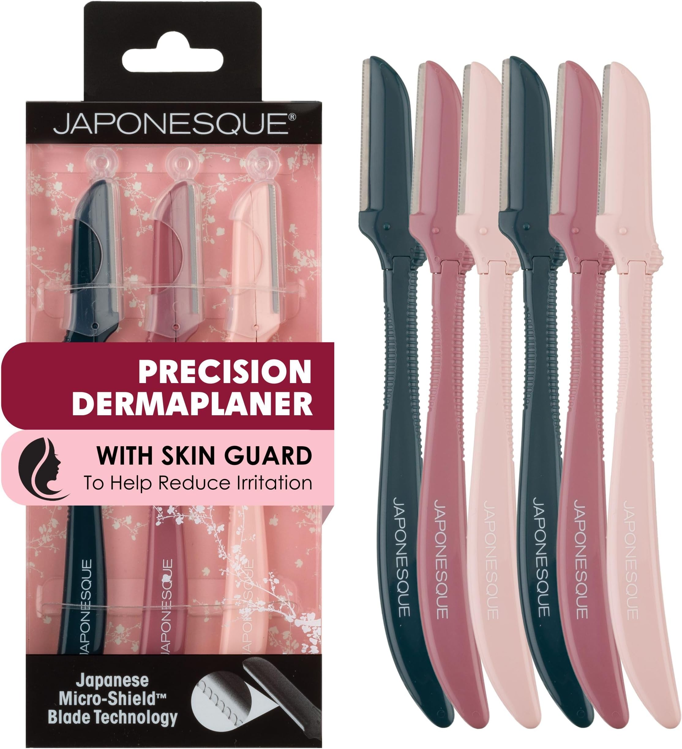 Precision Dermaplaner Facial Razors – 2pk 6 Piece Set, Eyebrow and Facial Hair Single Blade Razors for Women and Men, 2pk, 6ct.