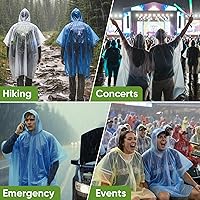 Vista 8 de APEXUP Disposable Rain Ponchos for Adults, Emergency Rain Poncho for Camping Hiking Travelling Clear 5 Pack
