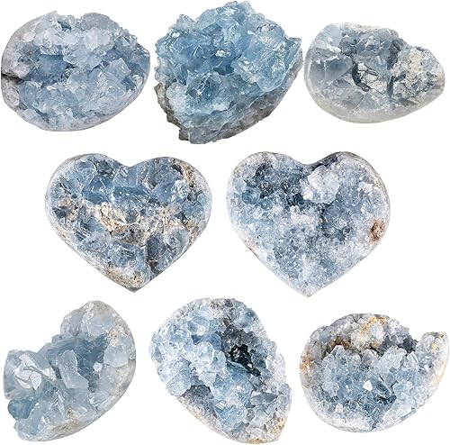 Miniatura 9 de Amogeeli Decoración de muestra de cristal celestita azul crudo irregular, piedra curativa de geoda en racimo, 0.02-0.11 libras
