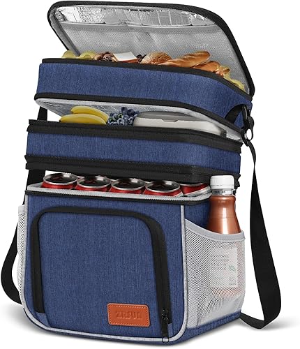 Lonchera térmica para mujeres y hombres, lonchera reutilizable de 3 capas para mujeres, lonchera expandible reutilizable resistente al agua para el