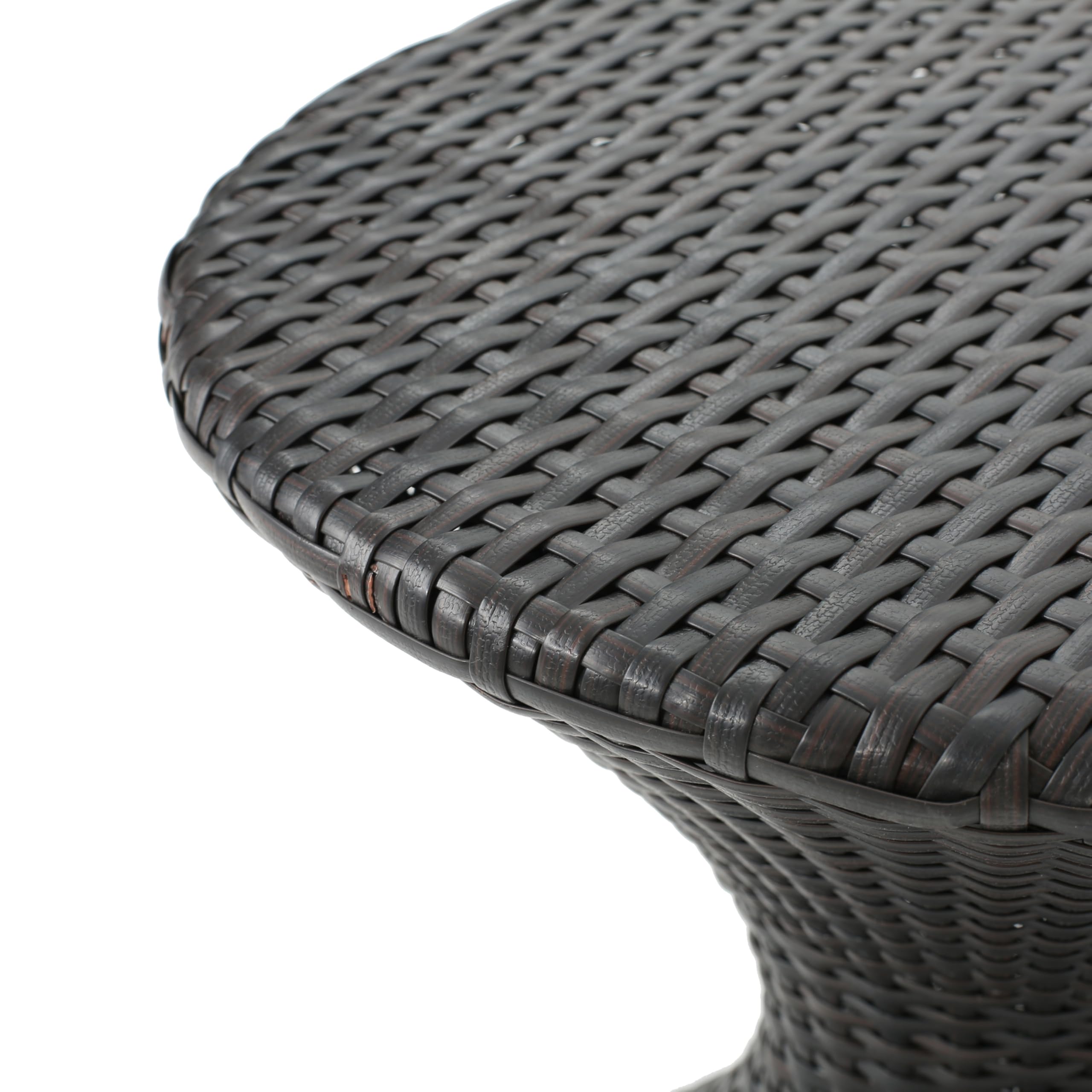 Tavolino da esterno a clessidra, tavolino in vimini in rattan for uso patio