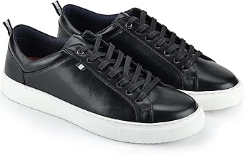 Silver Street London Men's Holden Leather Trainer Shoe with Soft and Extra Grip Sole