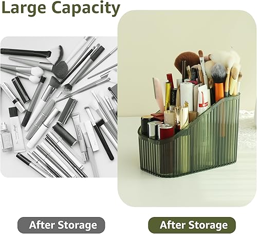 Miniatura 4 de HOMDOMEZ Large Capacity Makeup Brush Holder, 3-Slot Makeup Organizer, Storage Box for Organizing Makeup Brushes, Cosmetics, Stationery, Tools,