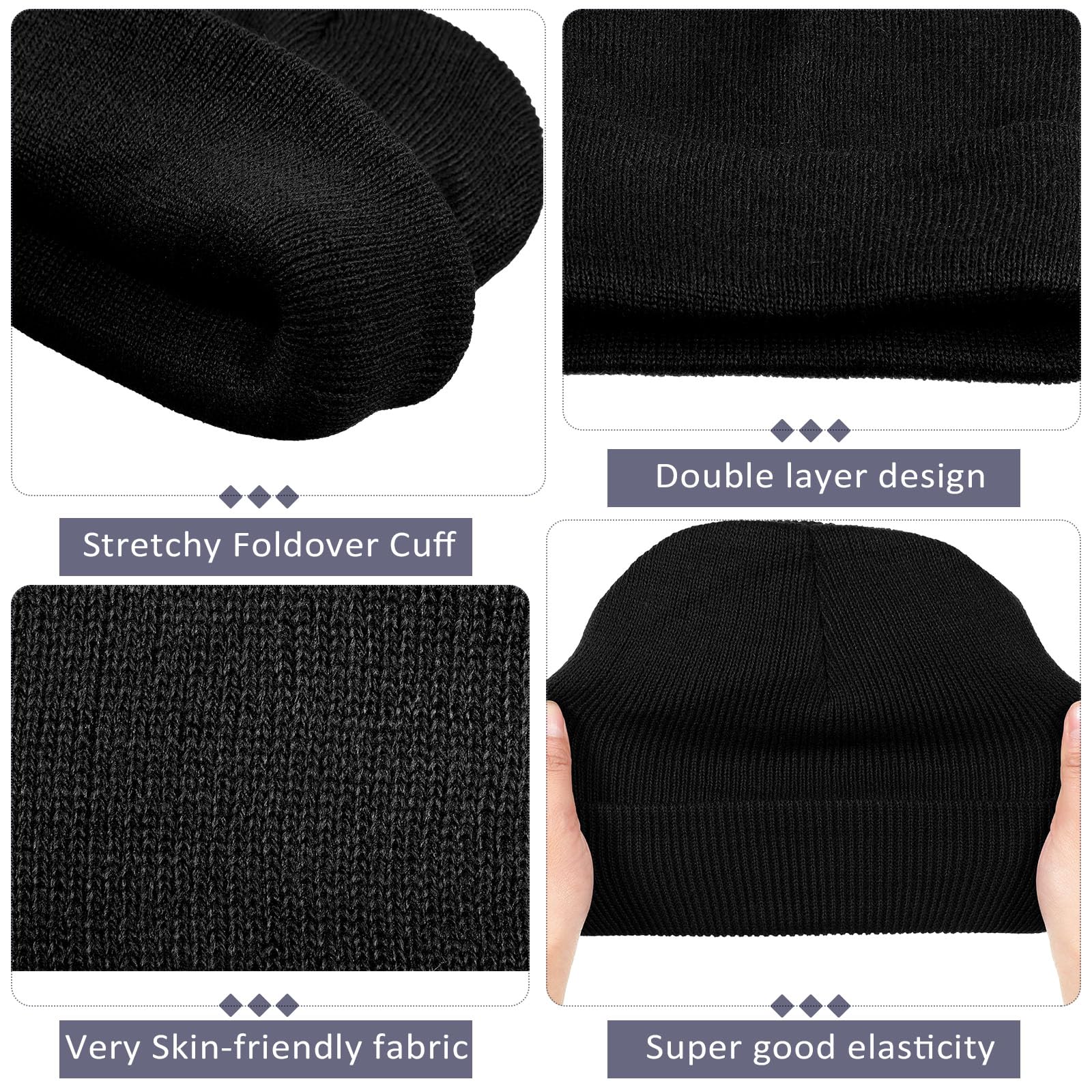 SATINIOR Wintermützen, Strickmützen, Unisex, Totenkopfmützen, Strumpfmützen für Obdachlose, 50 Stück