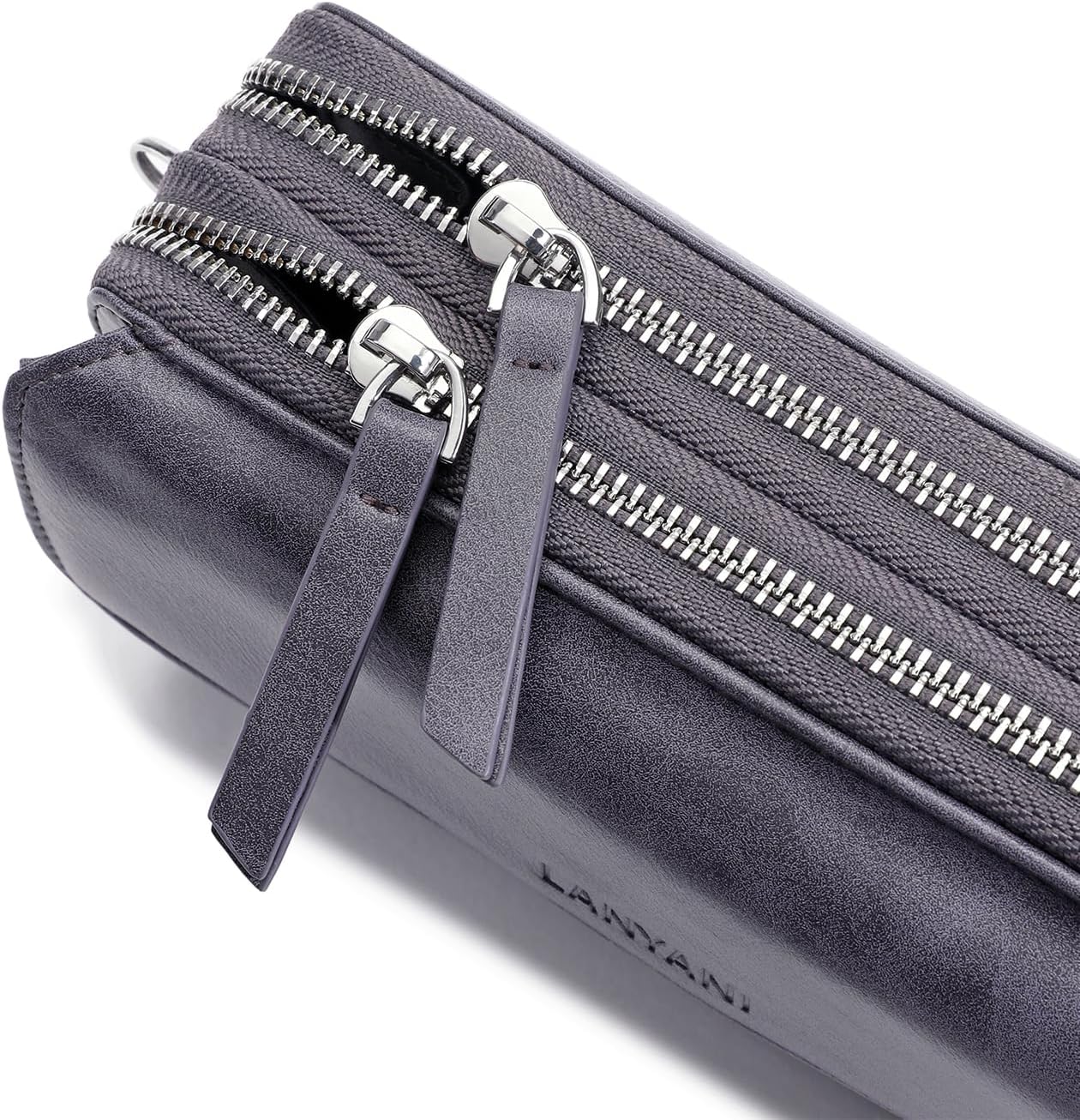Lanyani RFID Crossbody Wallet Wristlet Purse with Phone Pocket For Women Vegan Leather