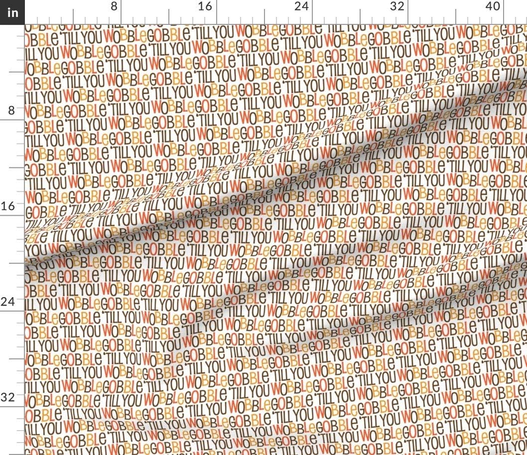 Spoonflower Fabric - Thanksgiving Turkey Holiday Dinner November Pun Funny Printed on Petal Signature Cotton Fabric by The Yard - Sewing Quilting Apparel Crafts Decor