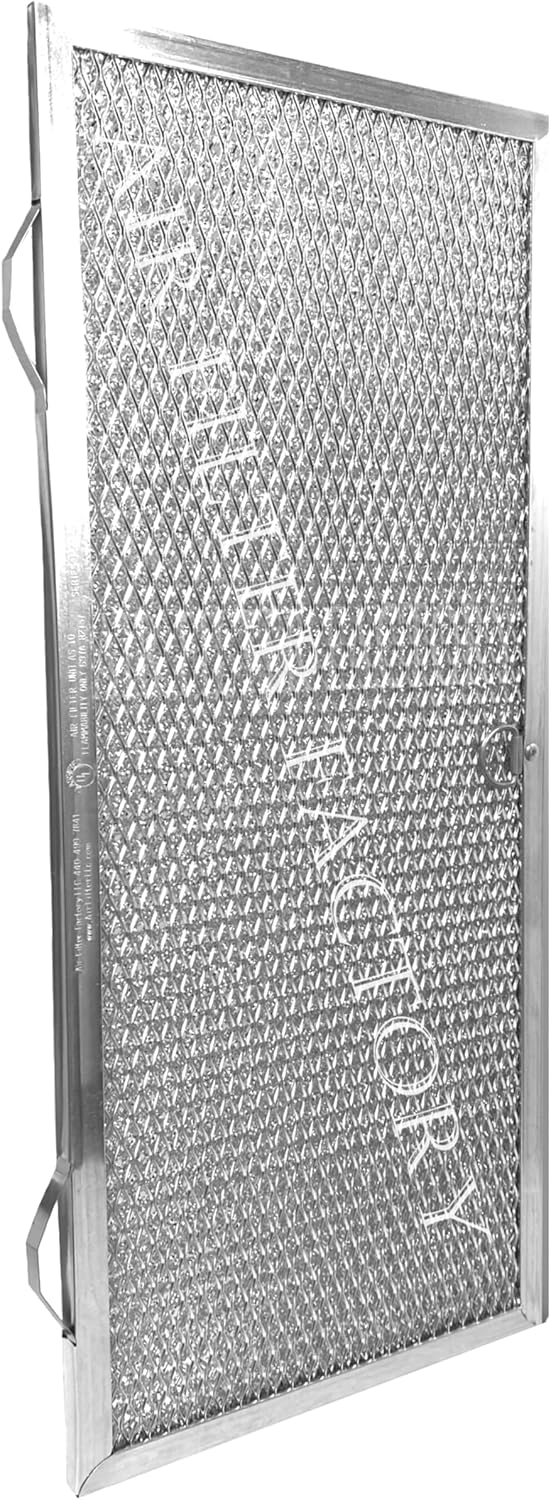 Air Filter Factory 7 X 16-1/2 X 3/8 Inches Range Hood Aluminum Grease Filters 2-Pack
