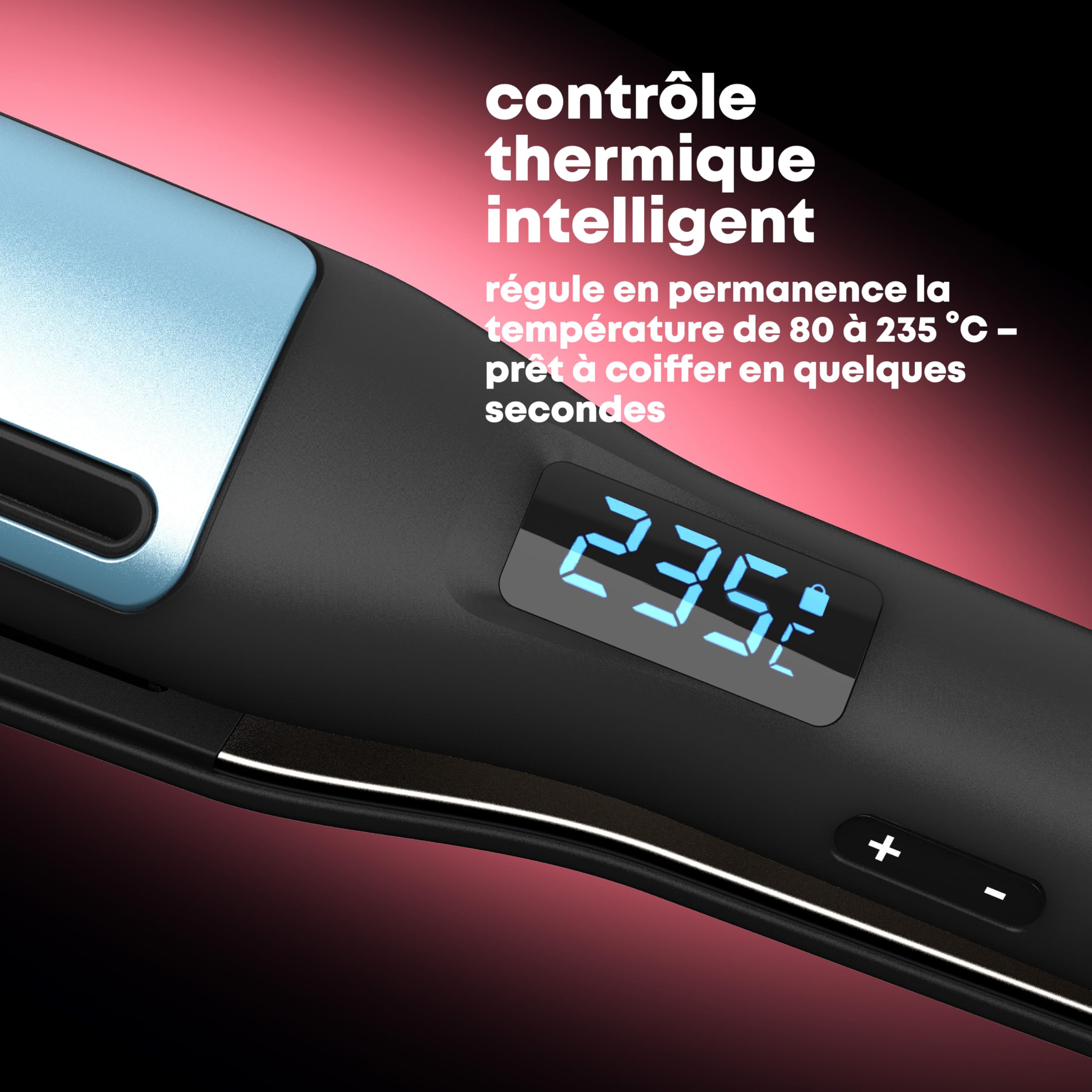 REVAMP Hydro Shield X Shine Lisseur Céramique – Fer à Lisser à Plaques Larges pour Cheveux Longs et Épais, Lissage et Boucles – Chauffe Ultra Rapide, Lisseur Professionnel de Salon