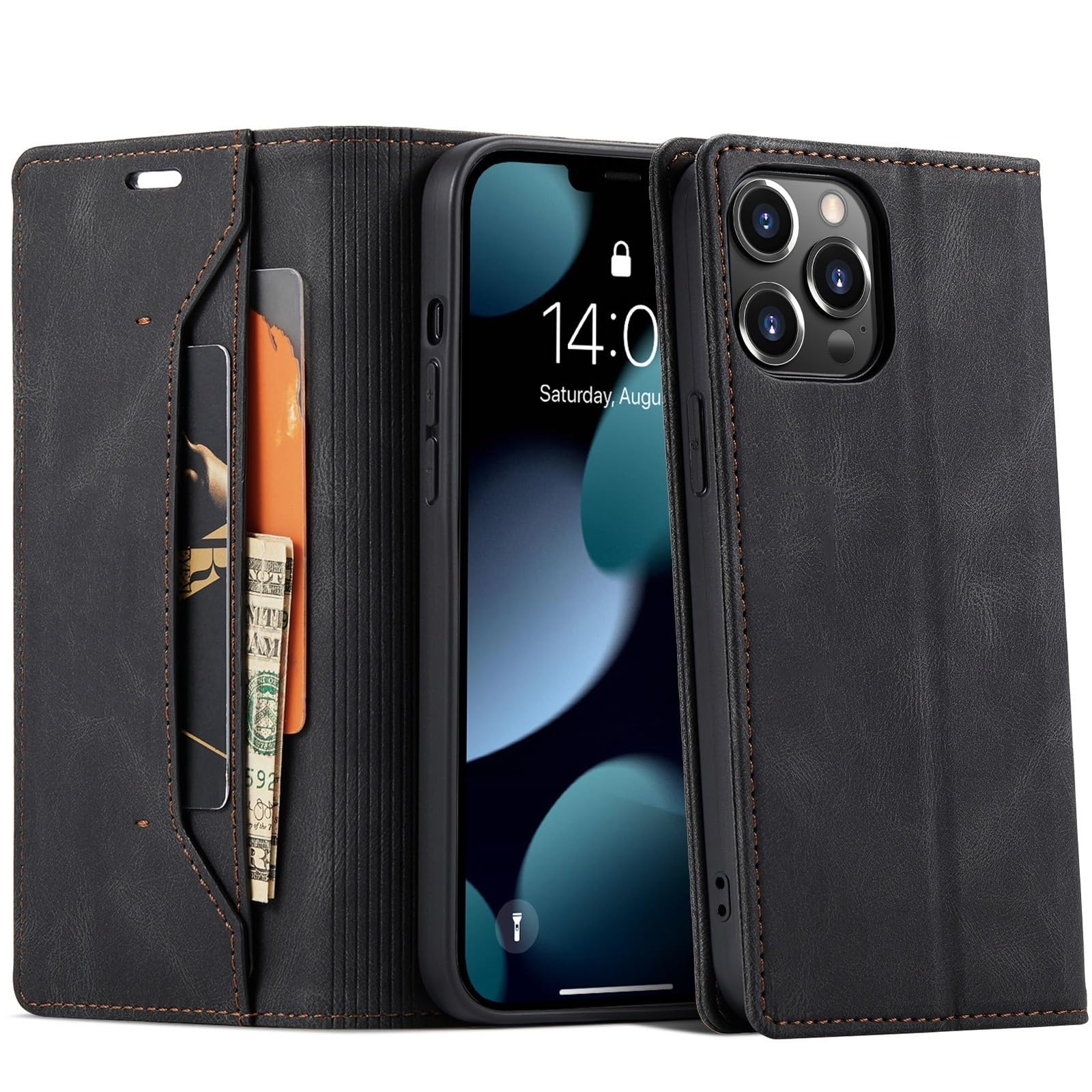 Coque iPhone 16 Pro Max magnétique avec protection RFID anti-rayures noire