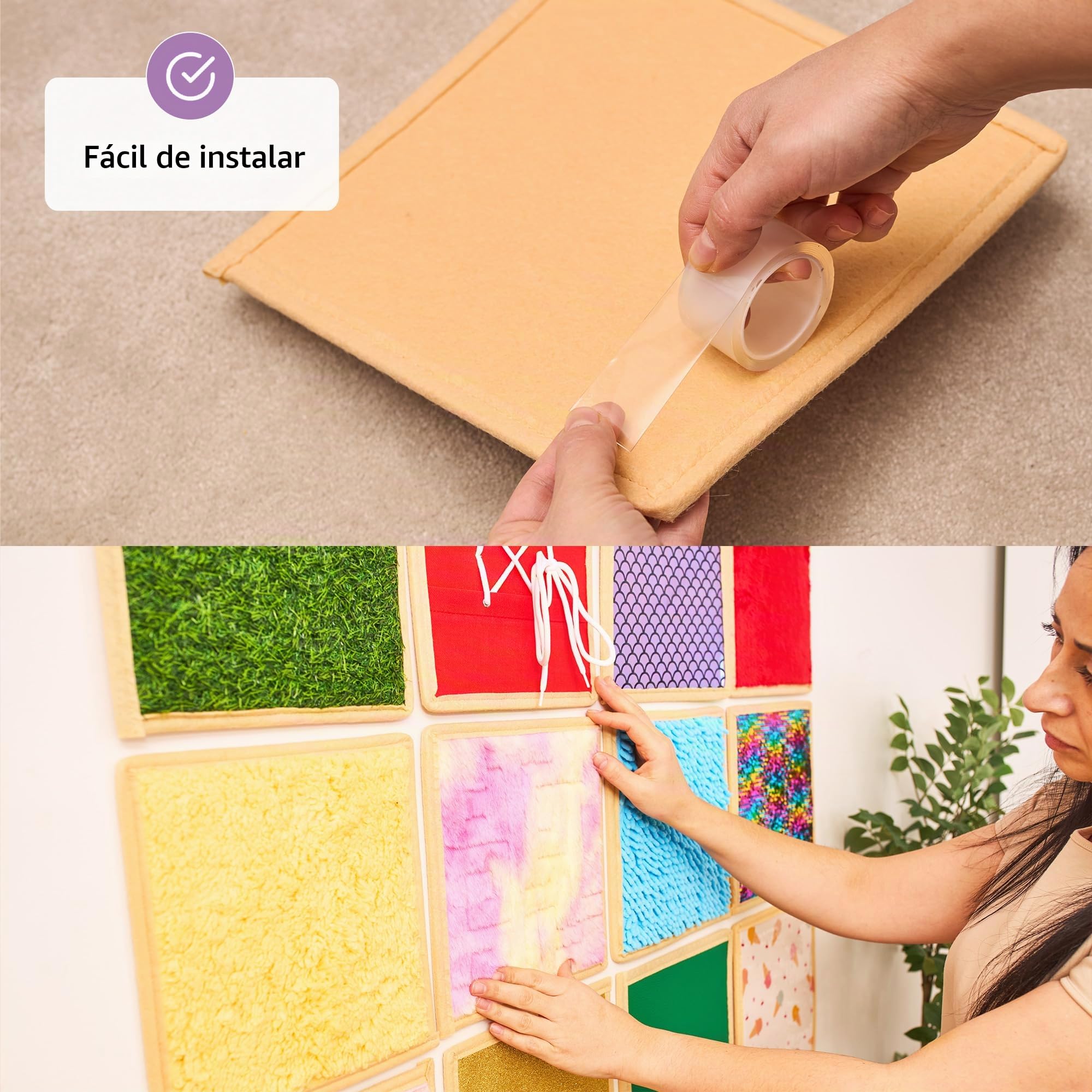 16 Panel Sensorial de Pared para Niños | Baldosas Texturizadas Sensoriales | Pared Sensorial para Jugar y Aprender | Alfombrillas Sensoriales para Niños Pequeños y Aulas | Paneles Textura