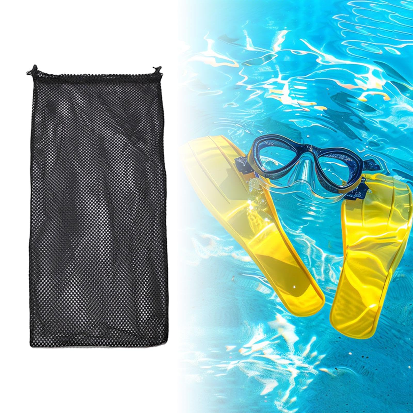 Colaxi Free Diving Fins Drawstring Bag Pouch Snorkeling Flippers Carrier Mesh Gear Carry Bag for Snorkeling Beach Freediving Surfing, 34cmx74cm