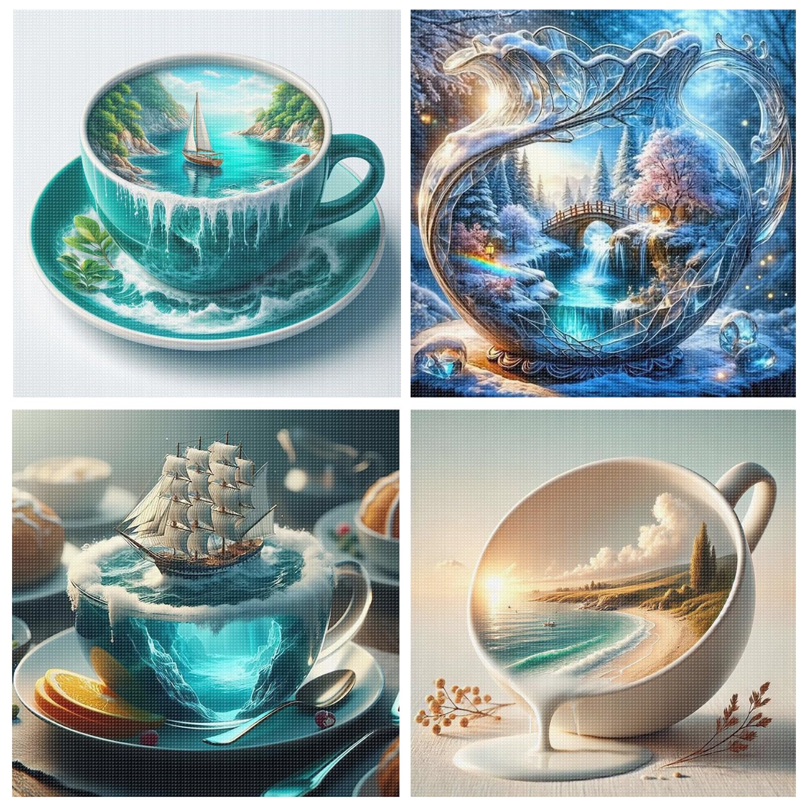 Poetrydraw 11Ctacc-12153__C__45x45 Vase Landscape Full 11Ct Diy Stamped Cross Stitch Kits 45X45cm For Beginners (11Ctacc-12153 C 45X45)