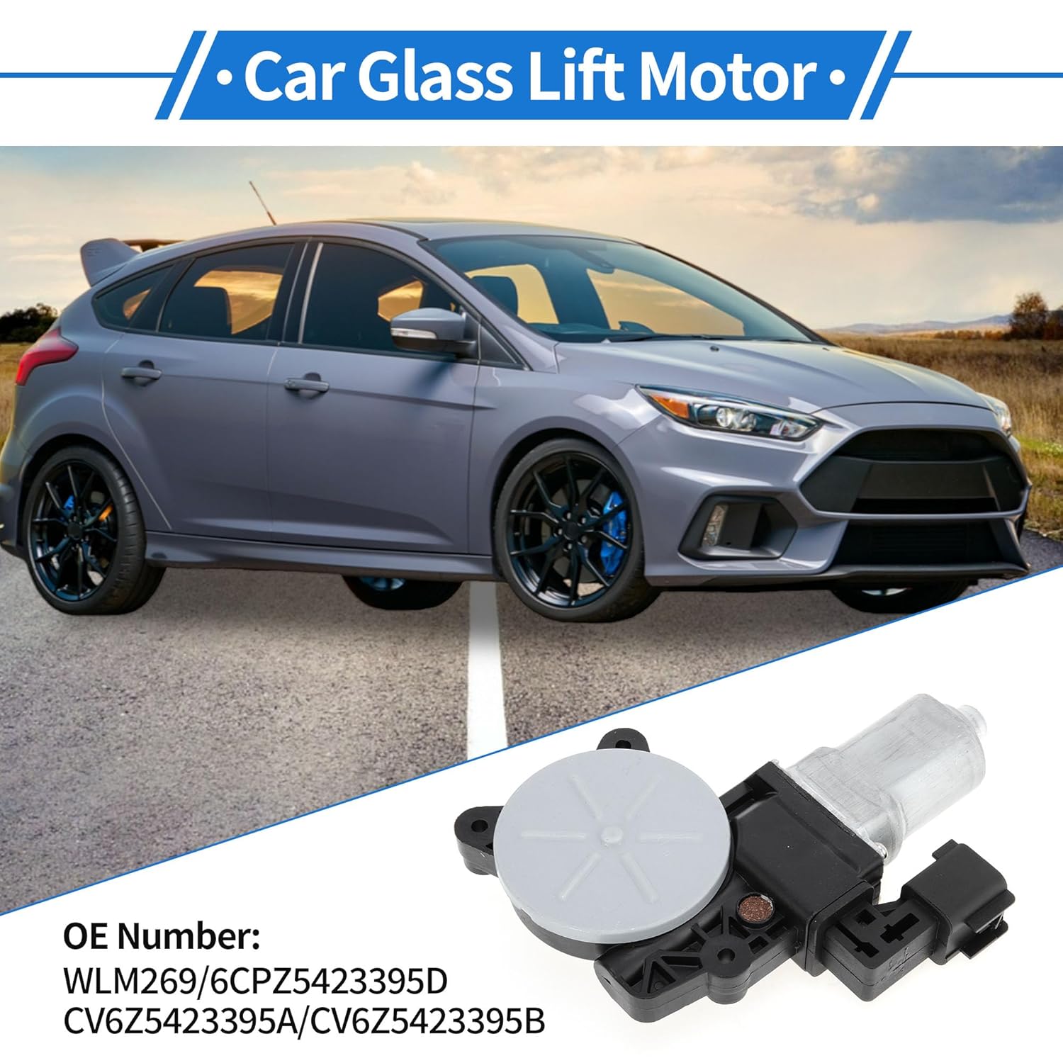 Front Left Driver Side Power Window Regulator Lift Motor for Ford Focus 2012-2018 No.WLM269/6CPZ5423395D 6 Pin Car Window Glass Lift Motor