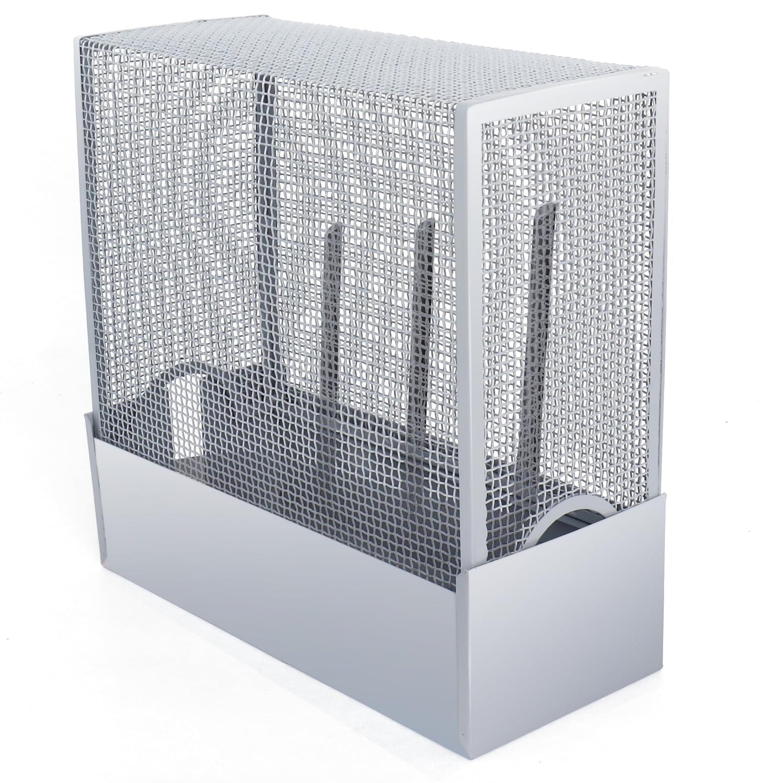Large WiFi Router Cover, Steel Mesh Signal-Reducing Organizer, Silver
