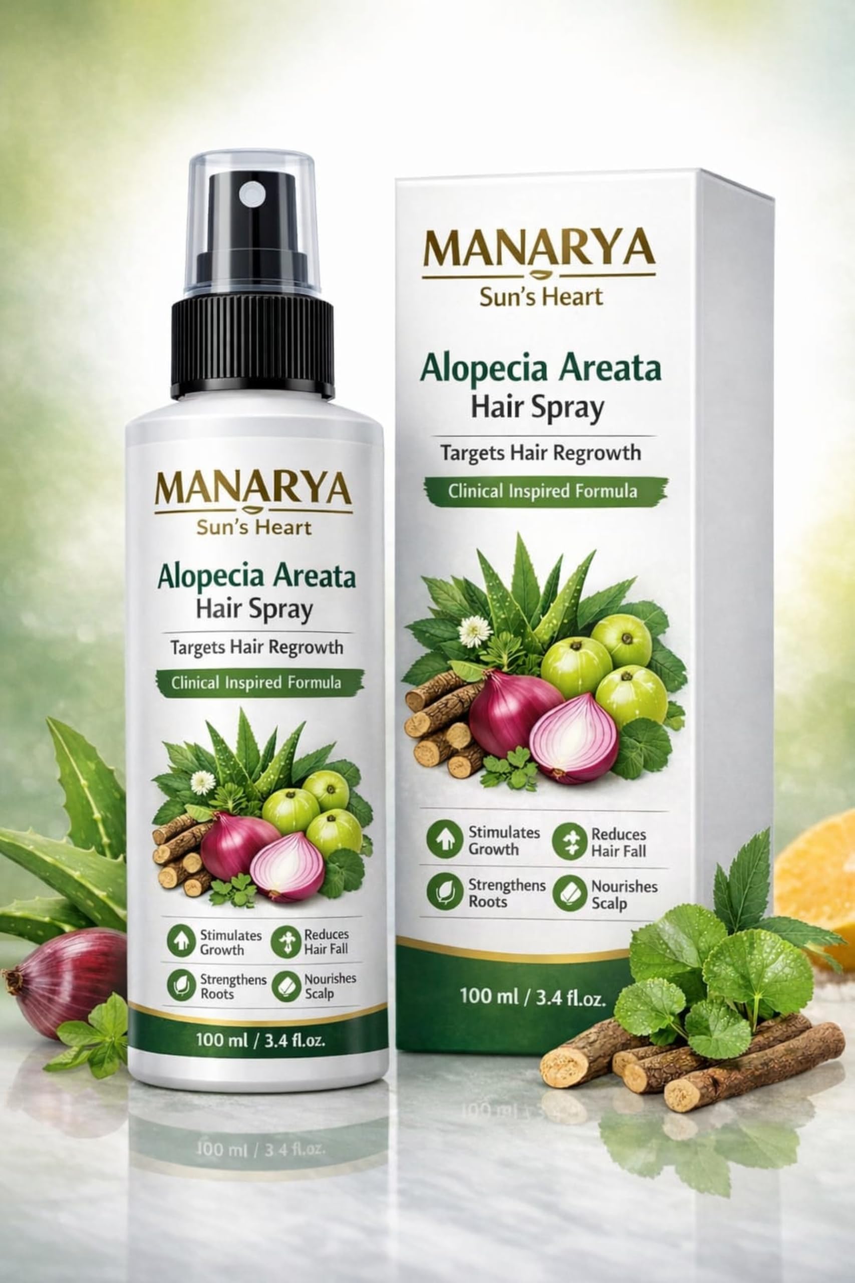Alopecia Areata Hair Regrowth Spray with Bhringraj, Onion & Biotin | Anti Hair Fall Treatment for Bald Patches | Scalp Nourishing Spray for Men & Women-image-21