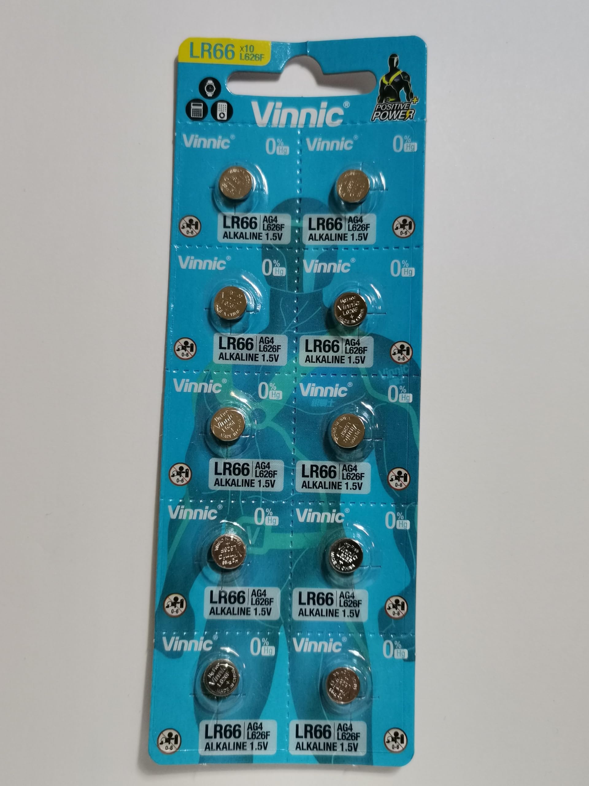 Vinnic L626-C10 AG4 Alkaline Coin Cell(10x)