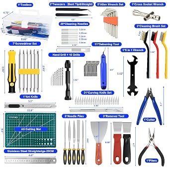 HIMOMO 99 PCS 3D Printer Tool Kit, 3D Printer Accessories Includes Deburring Tool, Cleaning Brush Set, Screwdriver, Wrench, Cutting Mat, Toolbox, 3D Printing Tools for Cleaning 3D Printerss