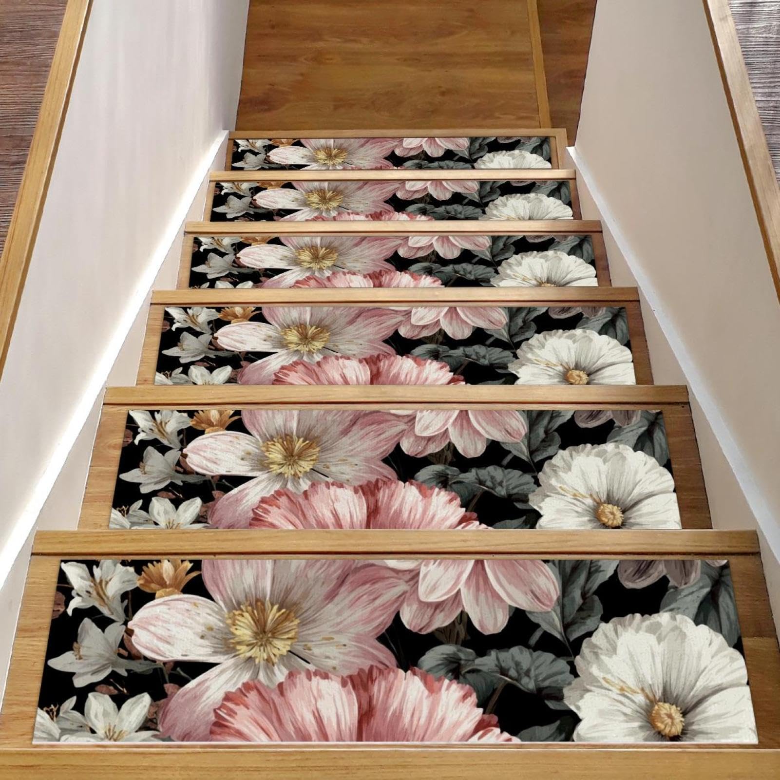 Tapis d'escalier antidérapants lavables réutilisables pour marche bois intérieur