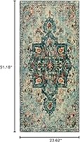 Vista 2 de Wonnitar Alfombra bohemia para lavandería, 2 x 4.3 pulgadas, lavable, antideslizante, envejecida, suave, alfombra de baño, alfombra bohemia de pelo
