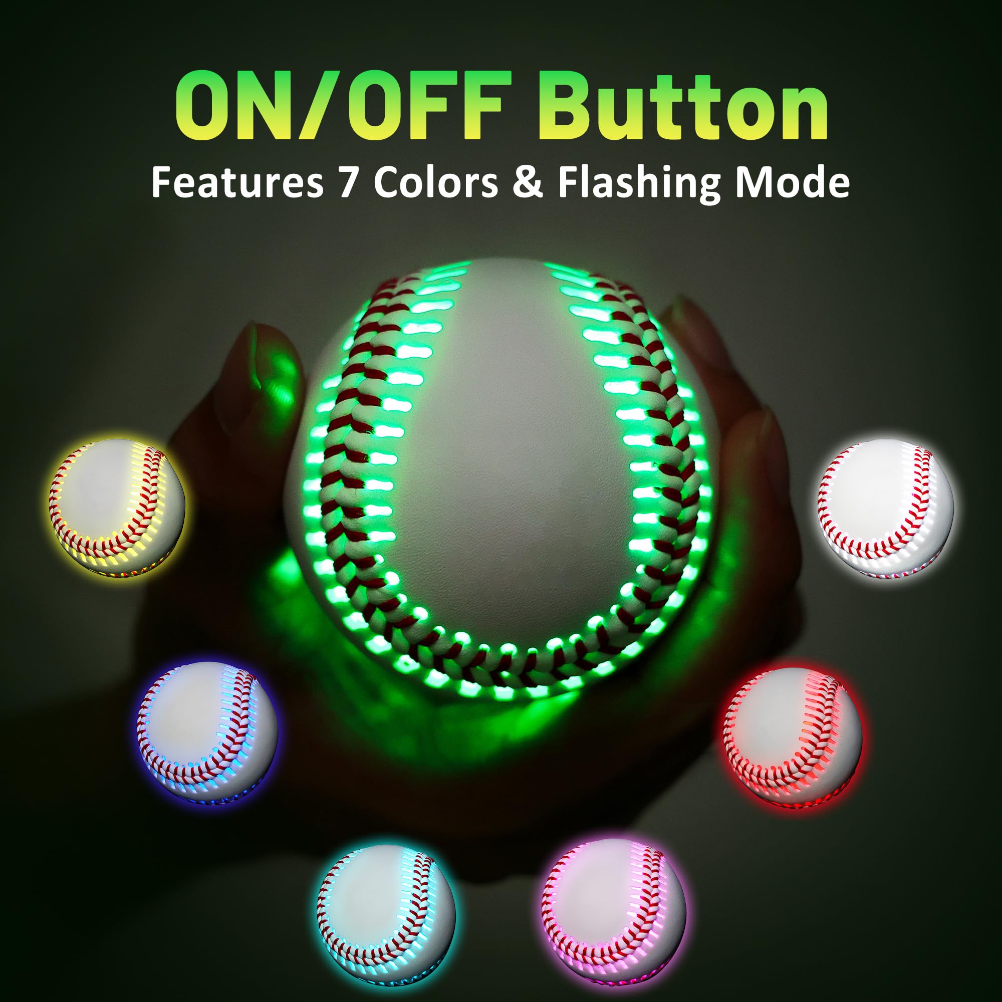 Light Up Baseball Rechargeable Led 7 Color Change Night Game Glow In ...